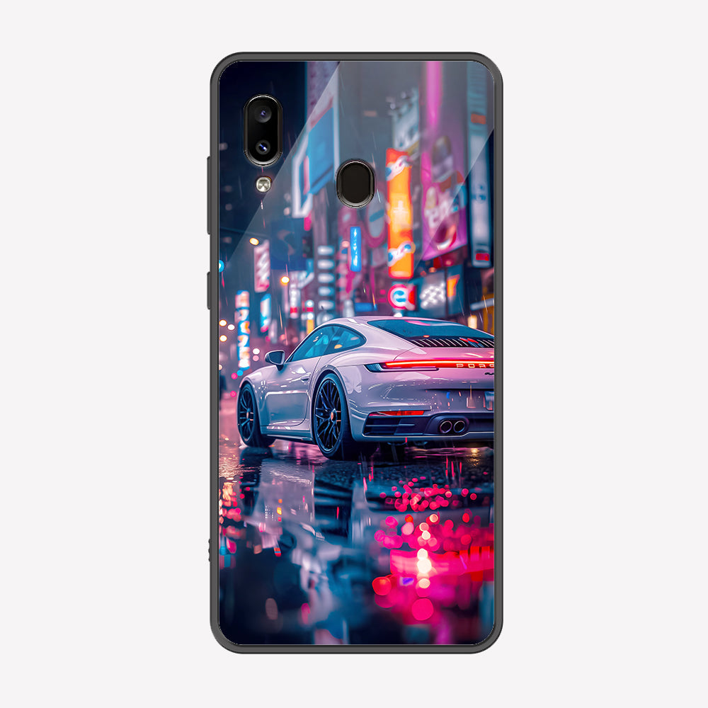 Samsung Galaxy A30 Cover - Car Series - Premium Printed Metal soft Bumper shock Proof Case