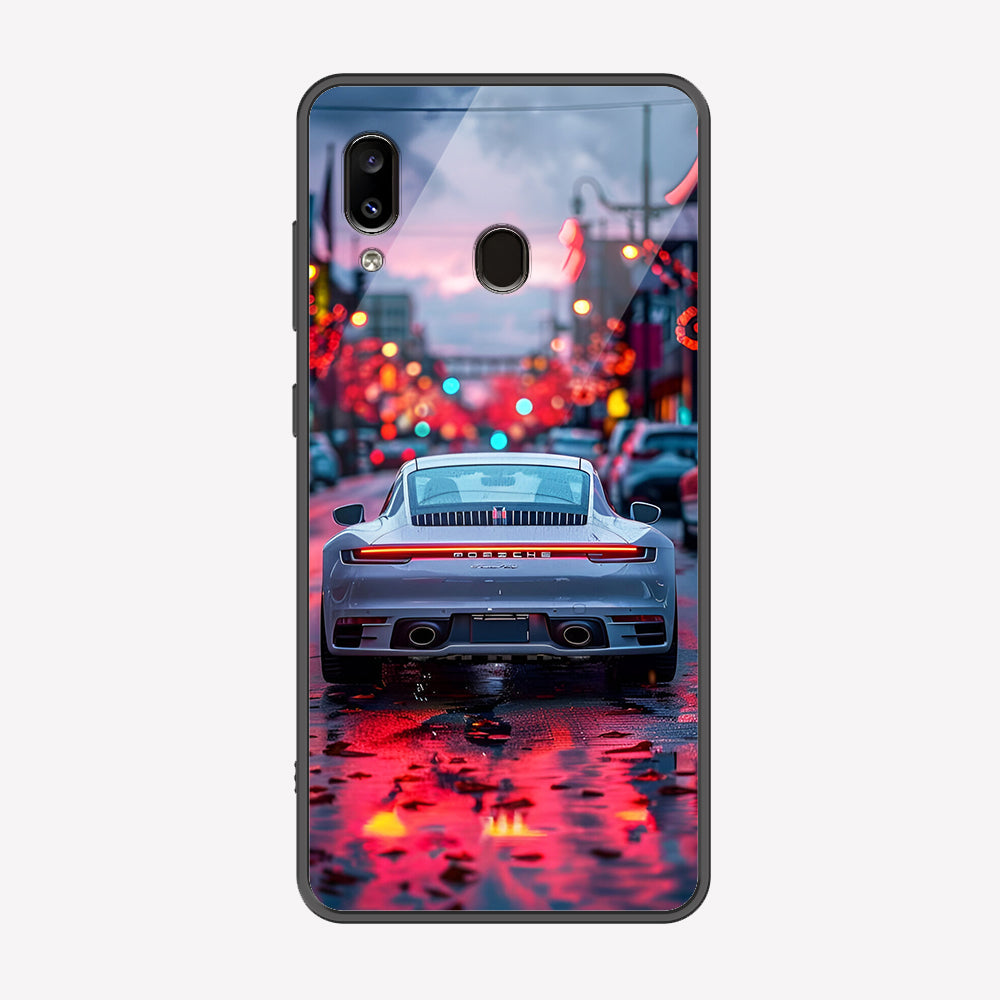 Samsung Galaxy A30 Cover - Car Series - Premium Printed Metal soft Bumper shock Proof Case