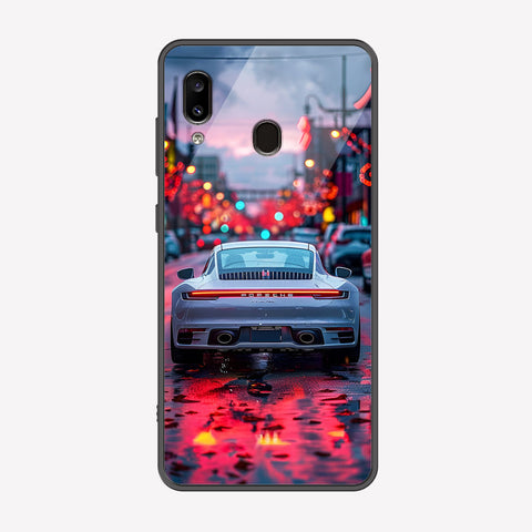 Samsung Galaxy A30 Cover - Car Series - Premium Printed Metal soft Bumper shock Proof Case