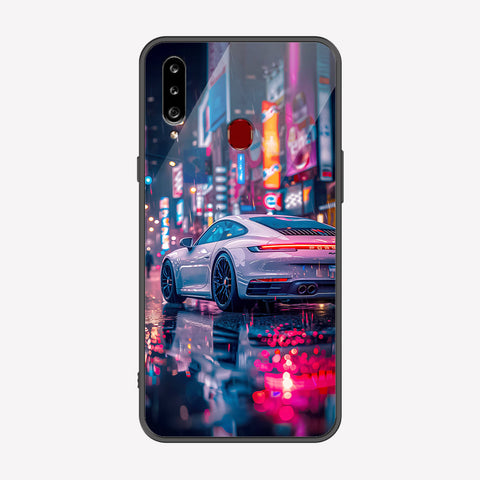 Samsung Galaxy A20s Cover - Car Series - Premium Printed Metal soft Bumper shock Proof Case