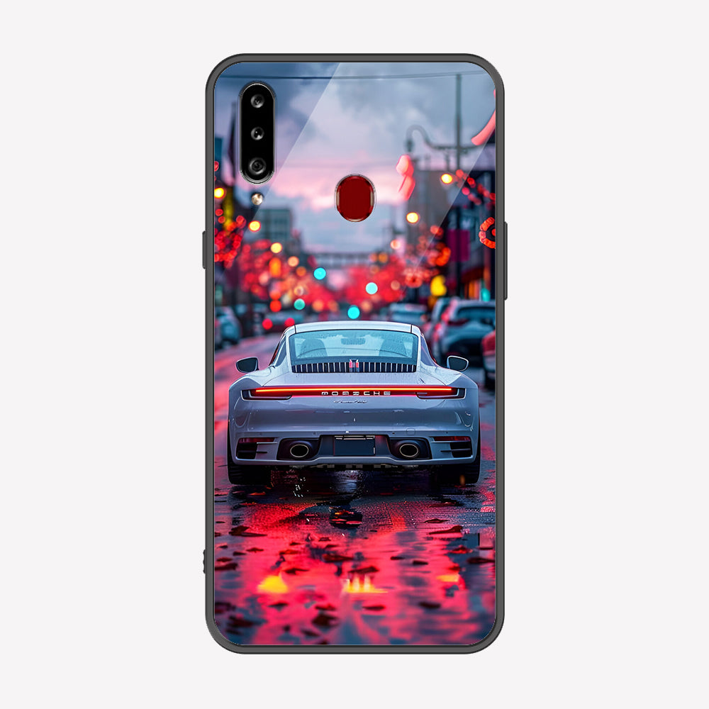Samsung Galaxy A20s Cover - Car Series - Premium Printed Metal soft Bumper shock Proof Case