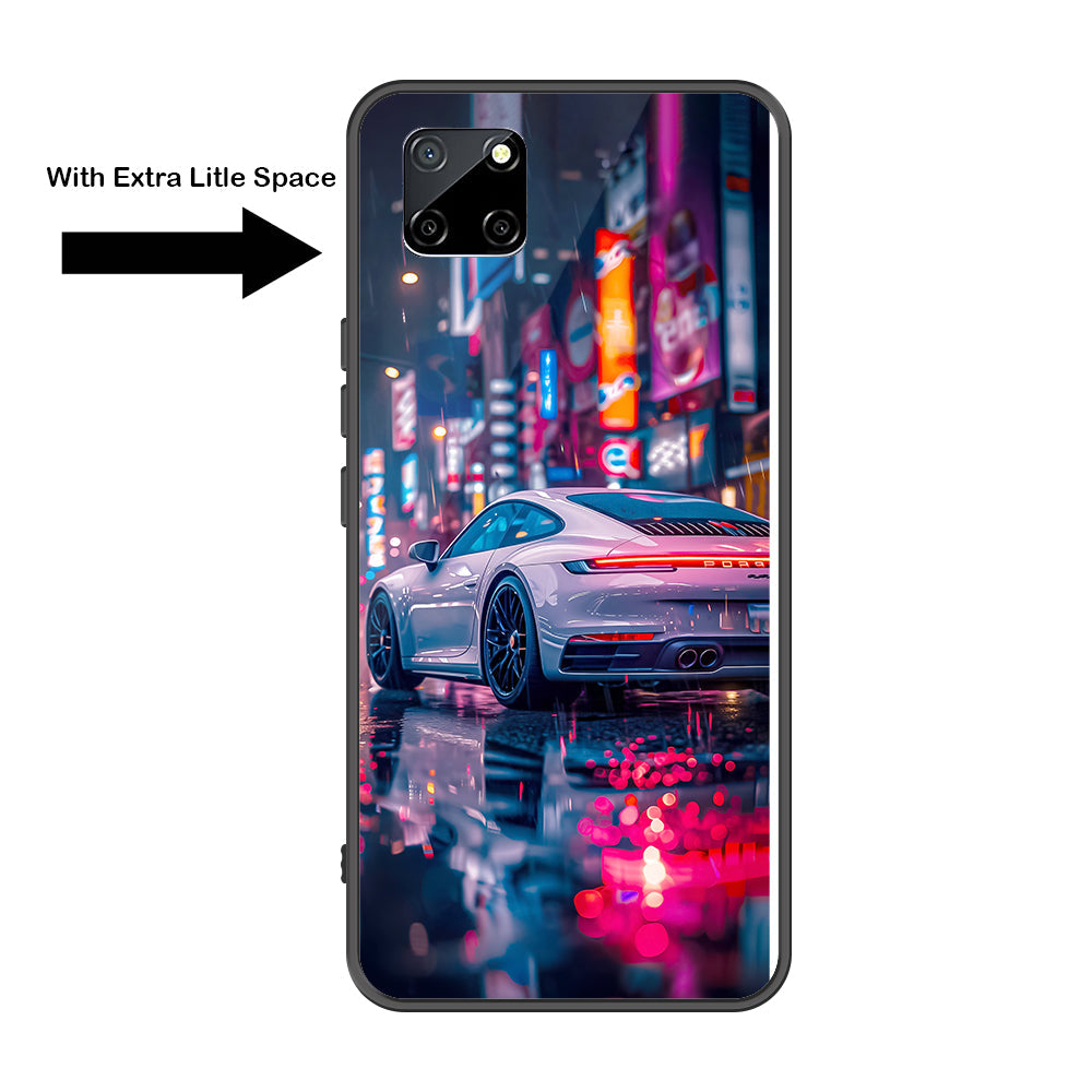 Realme C12 Cover - Car Series - Premium Printed Metal soft Bumper shock Proof Case