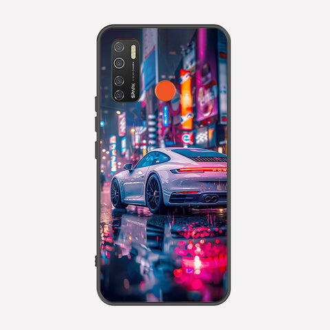 Tecno Spark 5 pro Cover - Car Series - Premium Printed Metal soft Bumper shock Proof Case