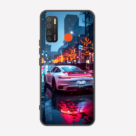 Tecno Spark 5 pro Cover - Car Series - Premium Printed Metal soft Bumper shock Proof Case
