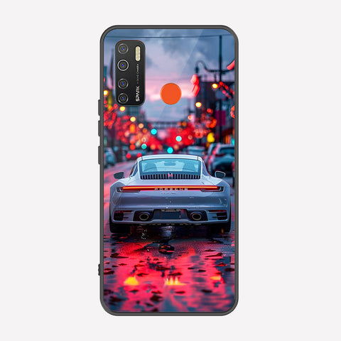 Tecno Camon 15 Cover - Car Series - Premium Printed Metal soft Bumper shock Proof Case
