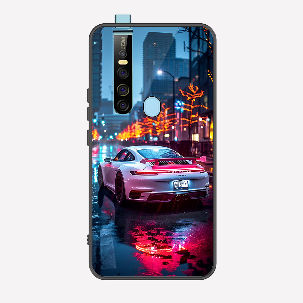 Tecno Camon 15 Pro Cover - Car Series - Premium Printed Metal soft Bumper shock Proof Case