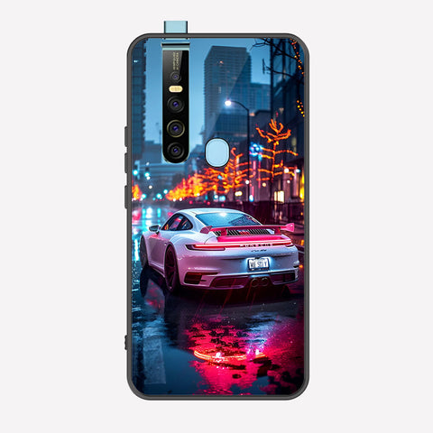 Tecno Camon 15 Pro Cover - Car Series - Premium Printed Metal soft Bumper shock Proof Case