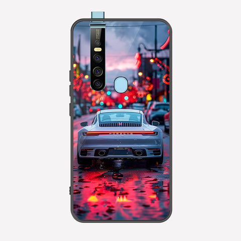 Tecno Camon 15 Pro Cover - Car Series - Premium Printed Metal soft Bumper shock Proof Case