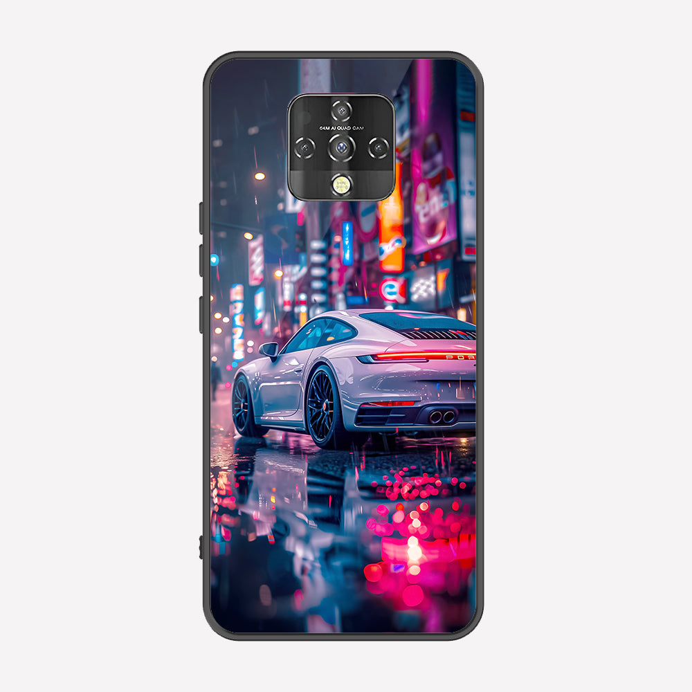 Tecno Camon 16 Cover - Car Series - Premium Printed Metal soft Bumper shock Proof Case