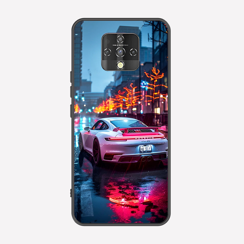 Tecno Camon 16 Cover - Car Series - Premium Printed Metal soft Bumper shock Proof Case