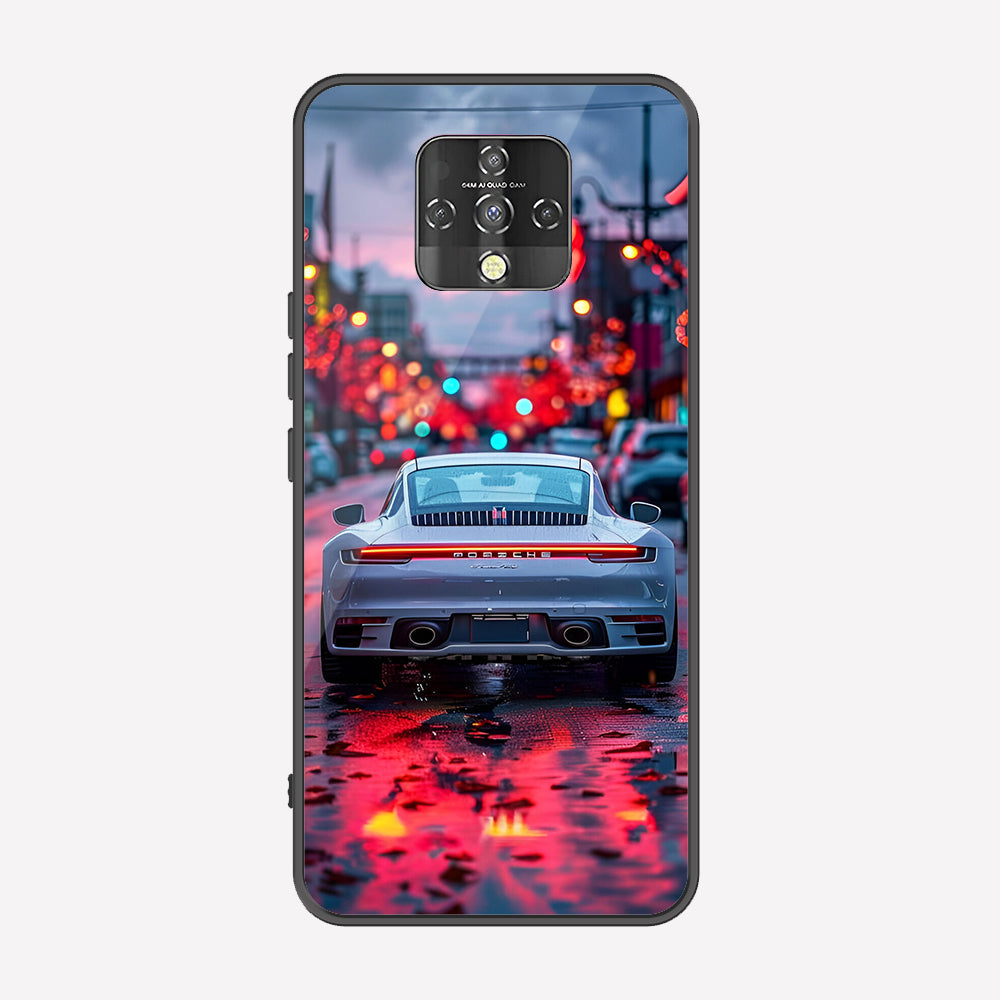 Tecno Camon 16 Cover - Car Series - Premium Printed Metal soft Bumper shock Proof Case