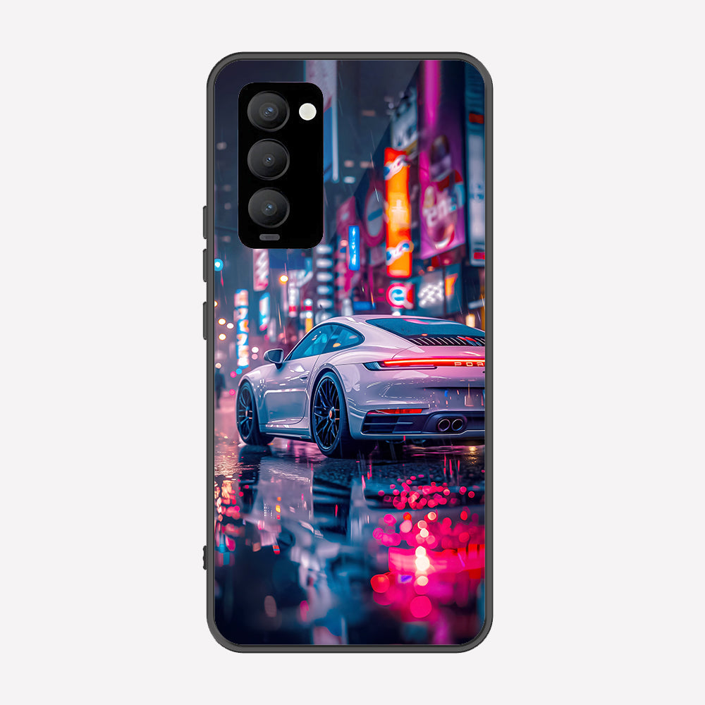 Tecno Camon 18 Cover - Car Series - Premium Printed Metal soft Bumper shock Proof Case