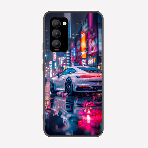 Tecno Camon 18T Cover - Car Series - Premium Printed Metal soft Bumper shock Proof Case