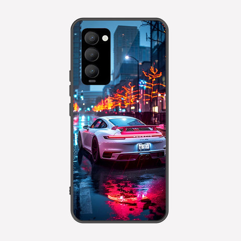 Tecno Camon 18P Cover - Car Series - Premium Printed Metal soft Bumper shock Proof Case