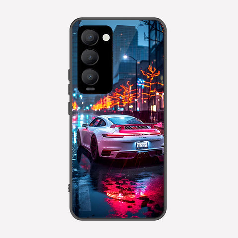 Tecno Camon 18 Premier Cover - Car Series - Premium Printed Metal soft Bumper shock Proof Case