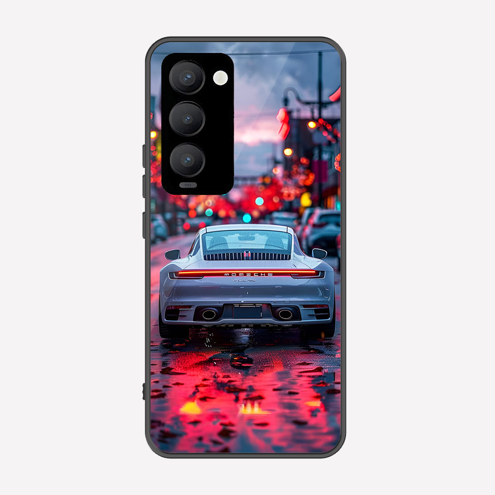 Tecno Camon 18 Premier Cover - Car Series - Premium Printed Metal soft Bumper shock Proof Case