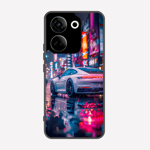 Tecno Camon 20 Cover - Car Series - Premium Printed Metal soft Bumper shock Proof Case