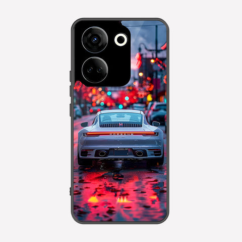 Tecno Camon 20 Cover - Car Series - Premium Printed Metal soft Bumper shock Proof Case