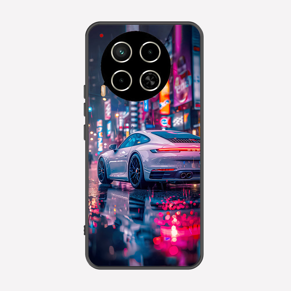 Tecno Camon 30 Cover - Car Series - Premium Printed Metal soft Bumper shock Proof Case