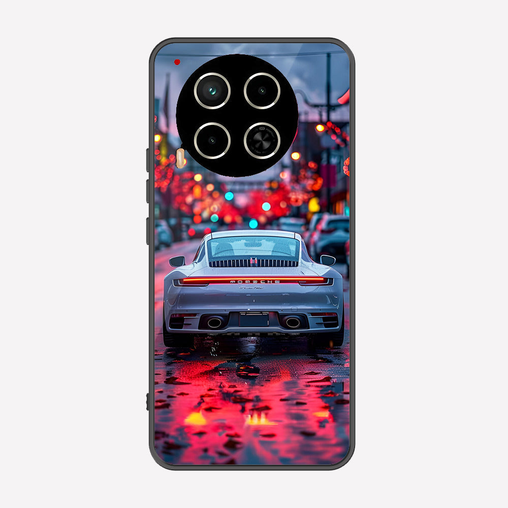 Tecno Camon 30 Cover - Car Series - Premium Printed Metal soft Bumper shock Proof Case