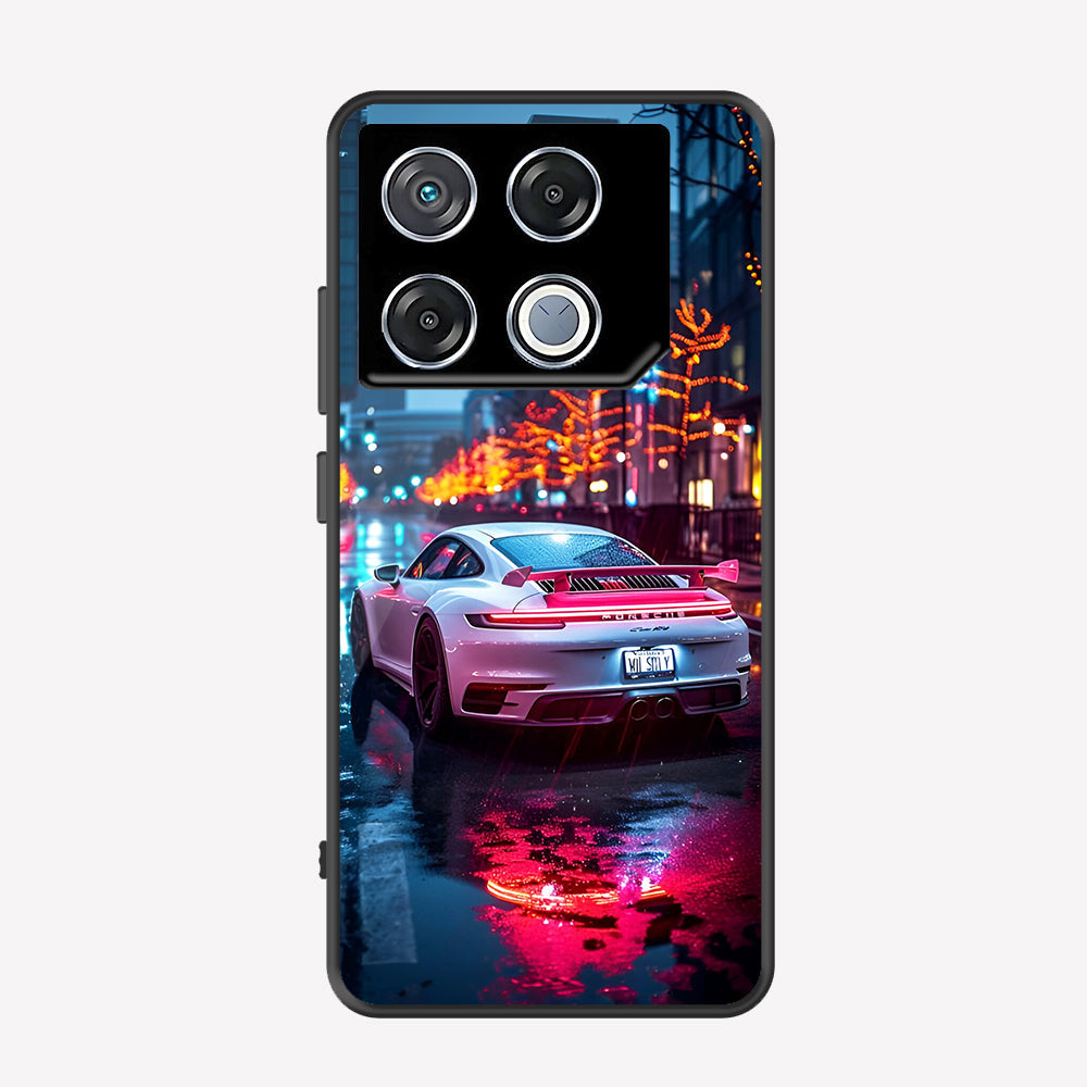 Infinix GT 20 Pro Cover - Car Series - Premium Printed Metal soft Bumper shock Proof Case