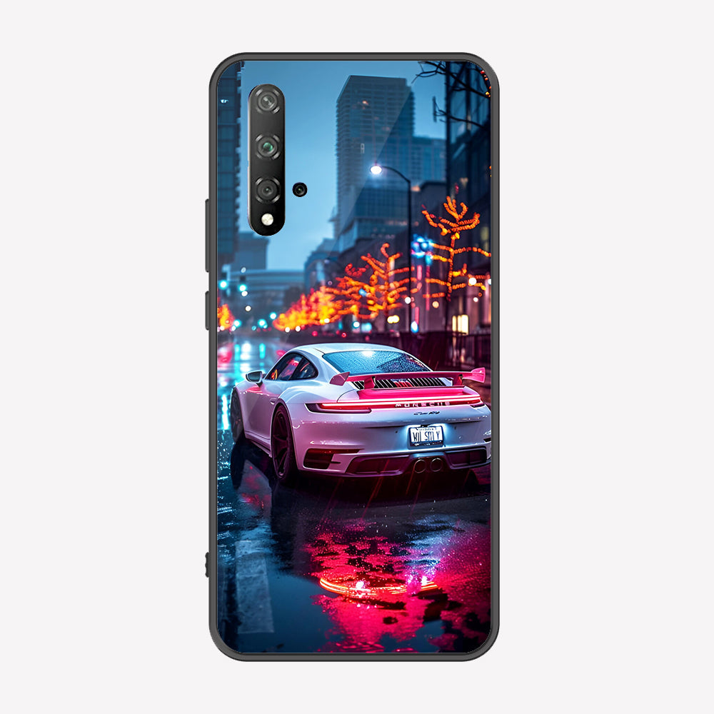 Honor 20 Cover - Car Series - Premium Printed Metal soft Bumper shock Proof Case