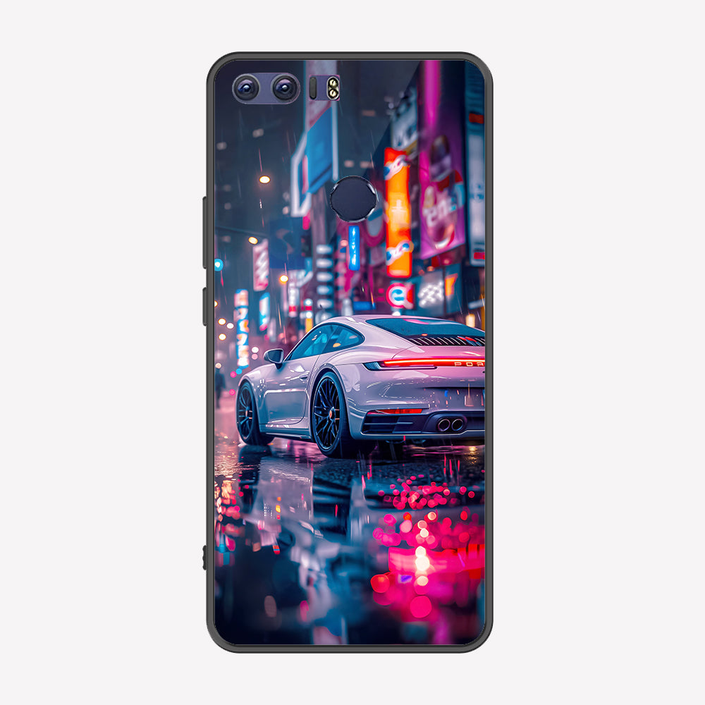 Huawei Honor 8 Cover - Car Series - Premium Printed Metal soft Bumper shock Proof Case