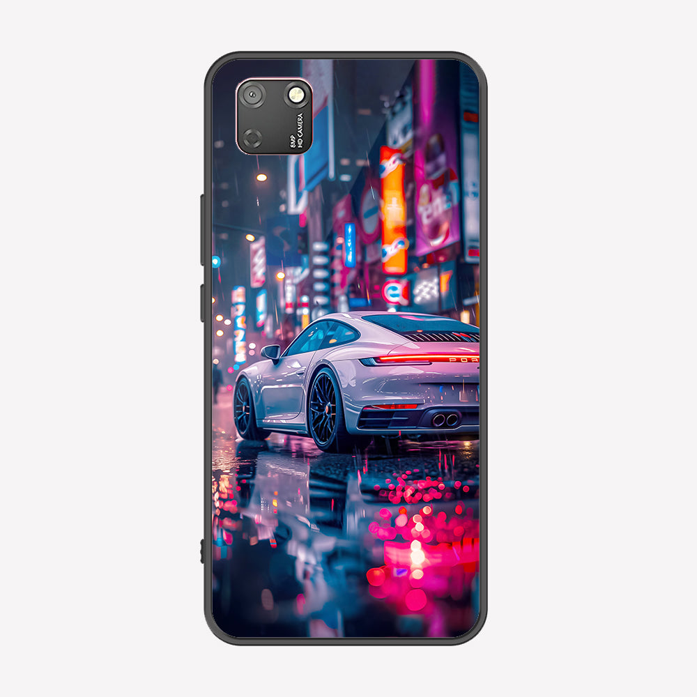 Huawei Y5p Cover - Car Series - Premium Printed Metal soft Bumper shock Proof Case