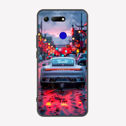 Huawei Honor View 20 Cover - Car Series - Premium Printed Metal soft Bumper shock Proof Case