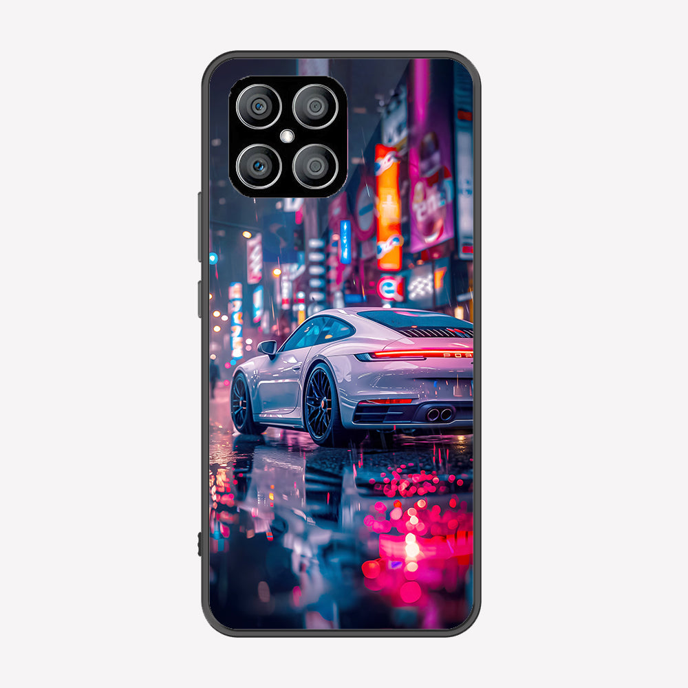 Honor X8 Cover - Car Series - Premium Printed Metal soft Bumper shock Proof Case