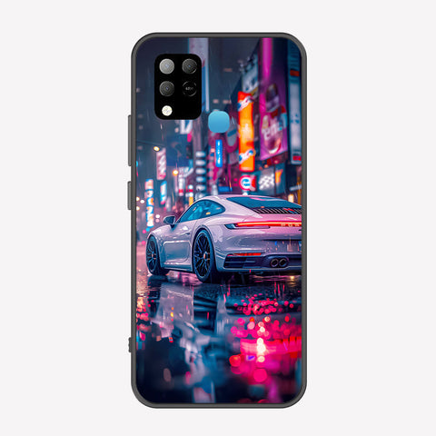 Infinix Hot 10s Cover - Car Series - Premium Printed Metal soft Bumper shock Proof Case