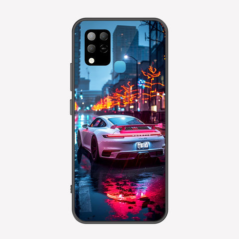 Infinix Hot 10s Cover - Car Series - Premium Printed Metal soft Bumper shock Proof Case