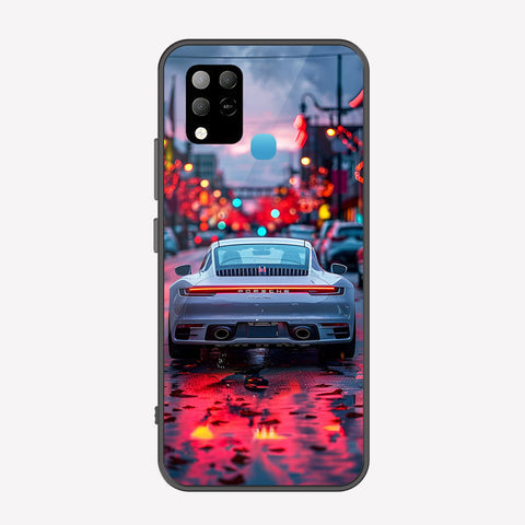 Infinix Hot 10s Cover - Car Series - Premium Printed Metal soft Bumper shock Proof Case