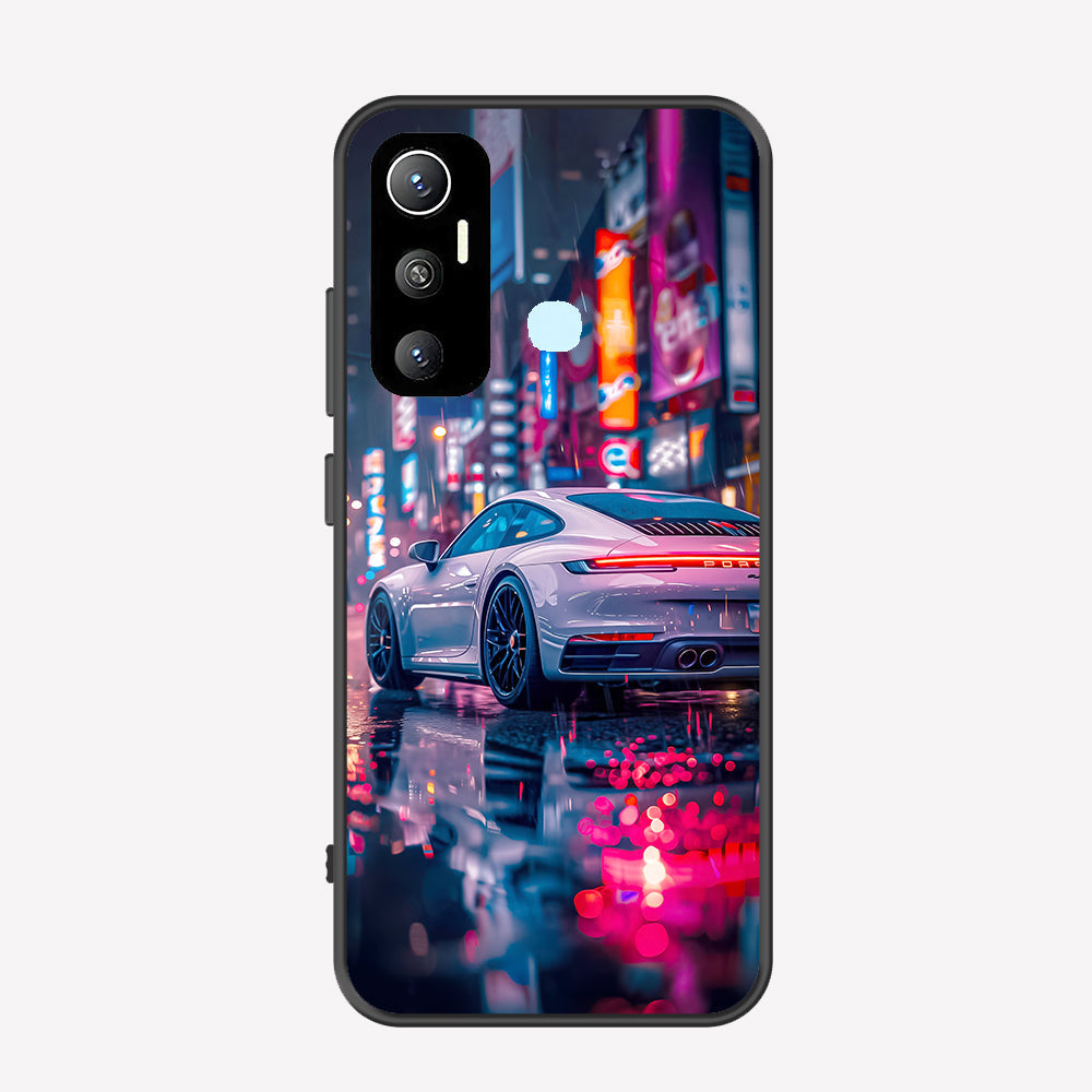 Infinix Hot 11 Cover - Car Series - Premium Printed Metal soft Bumper shock Proof Case