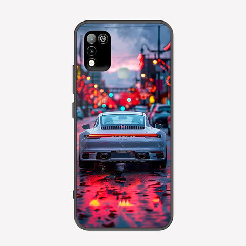 Infinix Hot 10 Play Cover - Car Series - Premium Printed Metal soft Bumper shock Proof Case