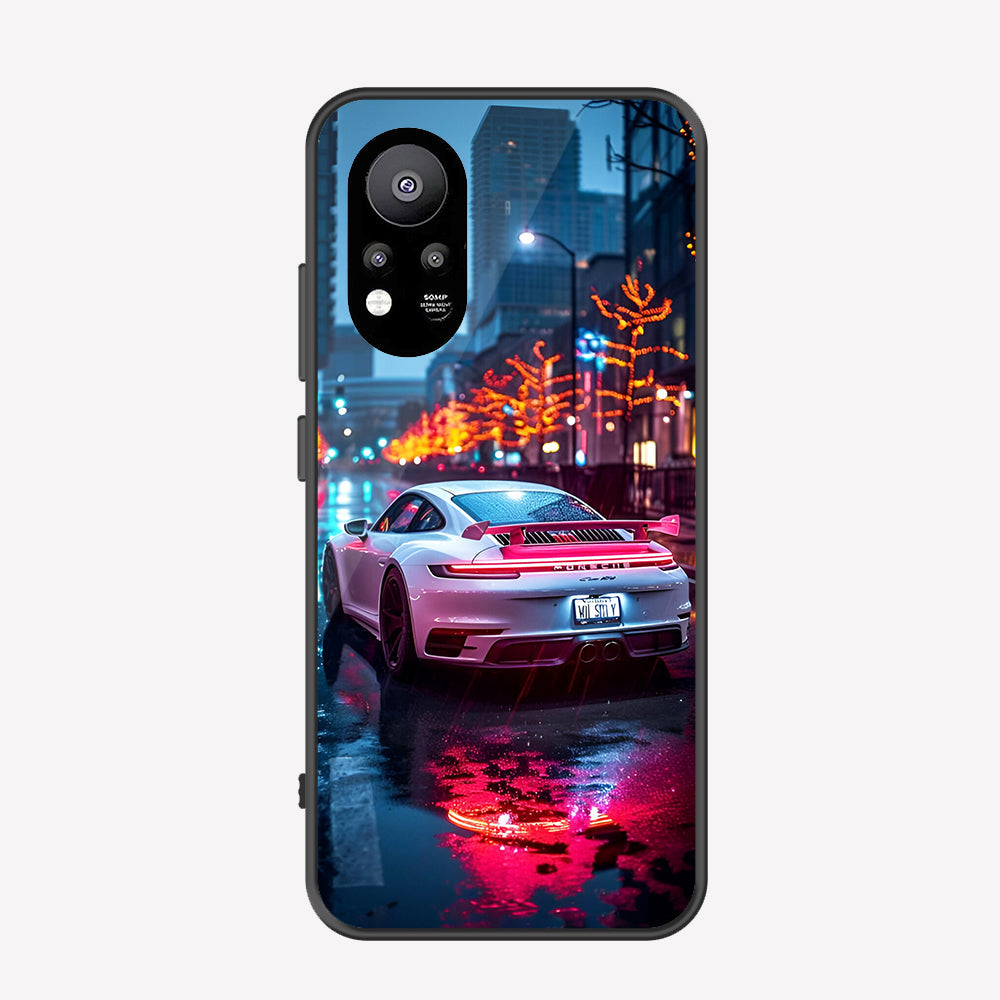 Infinix Hot 11s Cover - Car Series - Premium Printed Metal soft Bumper shock Proof Case