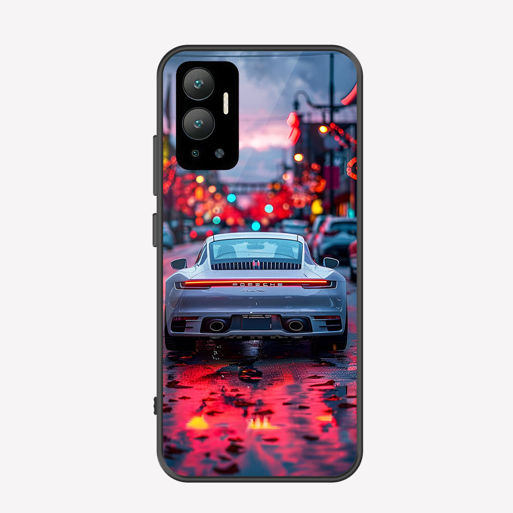 Infinix Hot 12 Cover - Car Series - Premium Printed Metal soft Bumper shock Proof Case