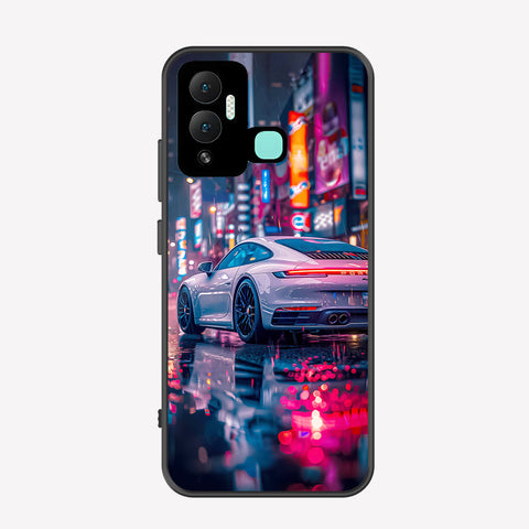 Infinix Hot 12i Cover - Car Series - Premium Printed Metal soft Bumper shock Proof Case
