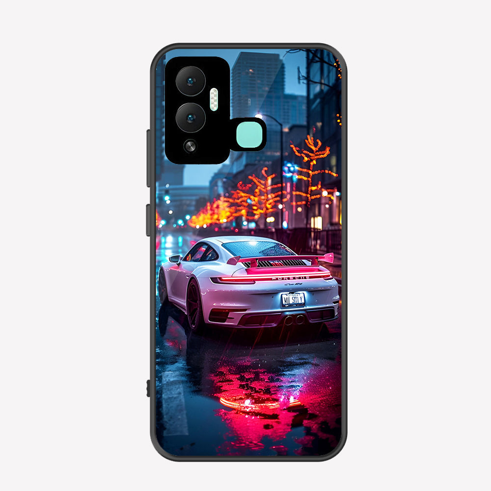 Infinix Hot 12i Cover - Car Series - Premium Printed Metal soft Bumper shock Proof Case