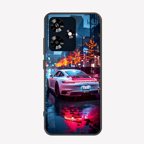 Infinix Hot 30 Cover - Car Series - Premium Printed Metal soft Bumper shock Proof Case