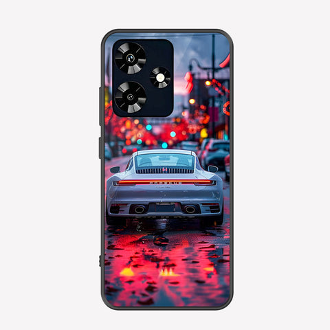 Infinix Hot 30 Cover - Car Series - Premium Printed Metal soft Bumper shock Proof Case