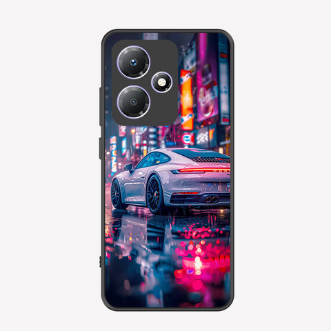 Infinix Hot 30 Play Cover - Car Series - Premium Printed Metal soft Bumper shock Proof Case