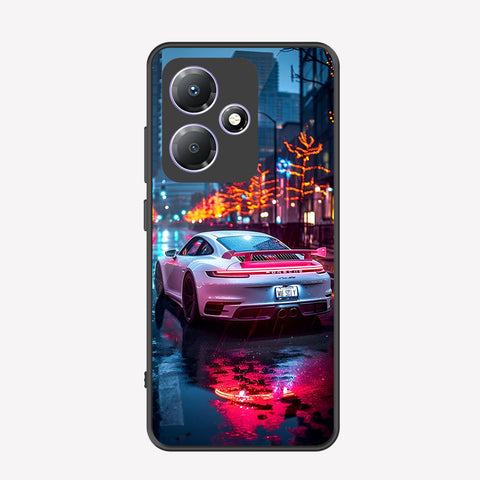 Infinix Hot 30 Play Cover - Car Series - Premium Printed Metal soft Bumper shock Proof Case