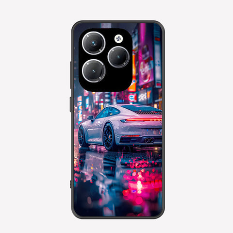 Infinix Hot 40 Pro Cover - Car Series - Premium Printed Metal soft Bumper shock Proof Case