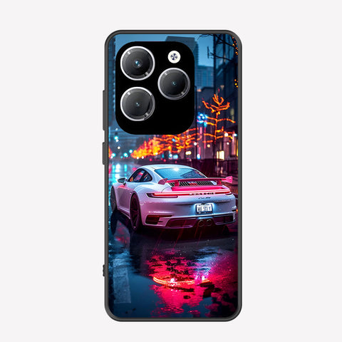 Infinix Hot 40 Cover - Car Series - Premium Printed Metal soft Bumper shock Proof Case