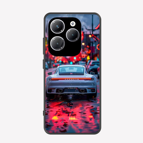 Infinix Hot 40 Pro Cover - Car Series - Premium Printed Metal soft Bumper shock Proof Case