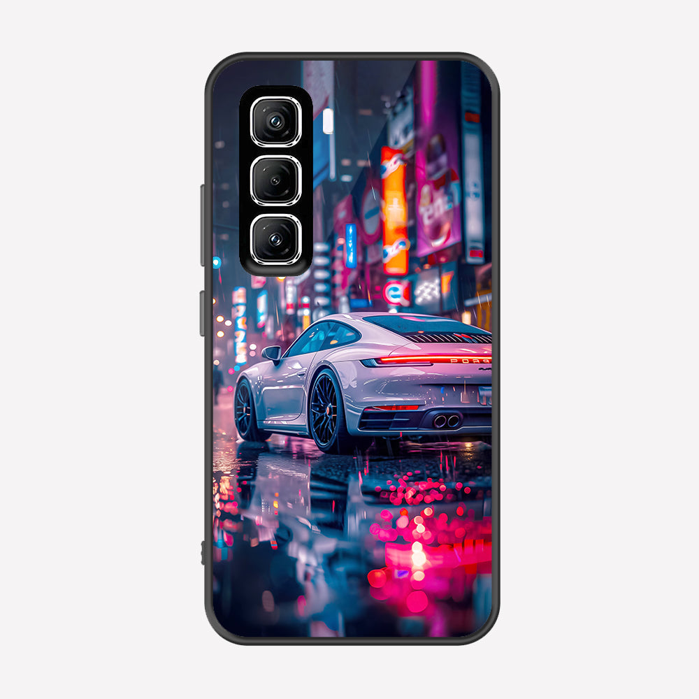 Infinix Hot 50 Pro Plus Cover - Car Series - Premium Printed Metal soft Bumper shock Proof Case