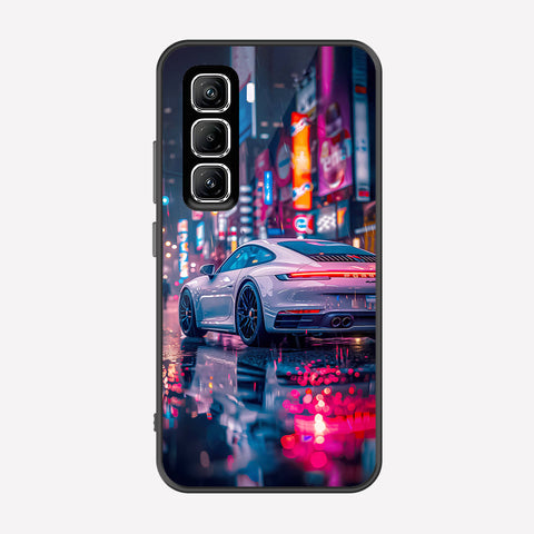Infinix Hot 50 Pro Plus Cover - Car Series - Premium Printed Metal soft Bumper shock Proof Case