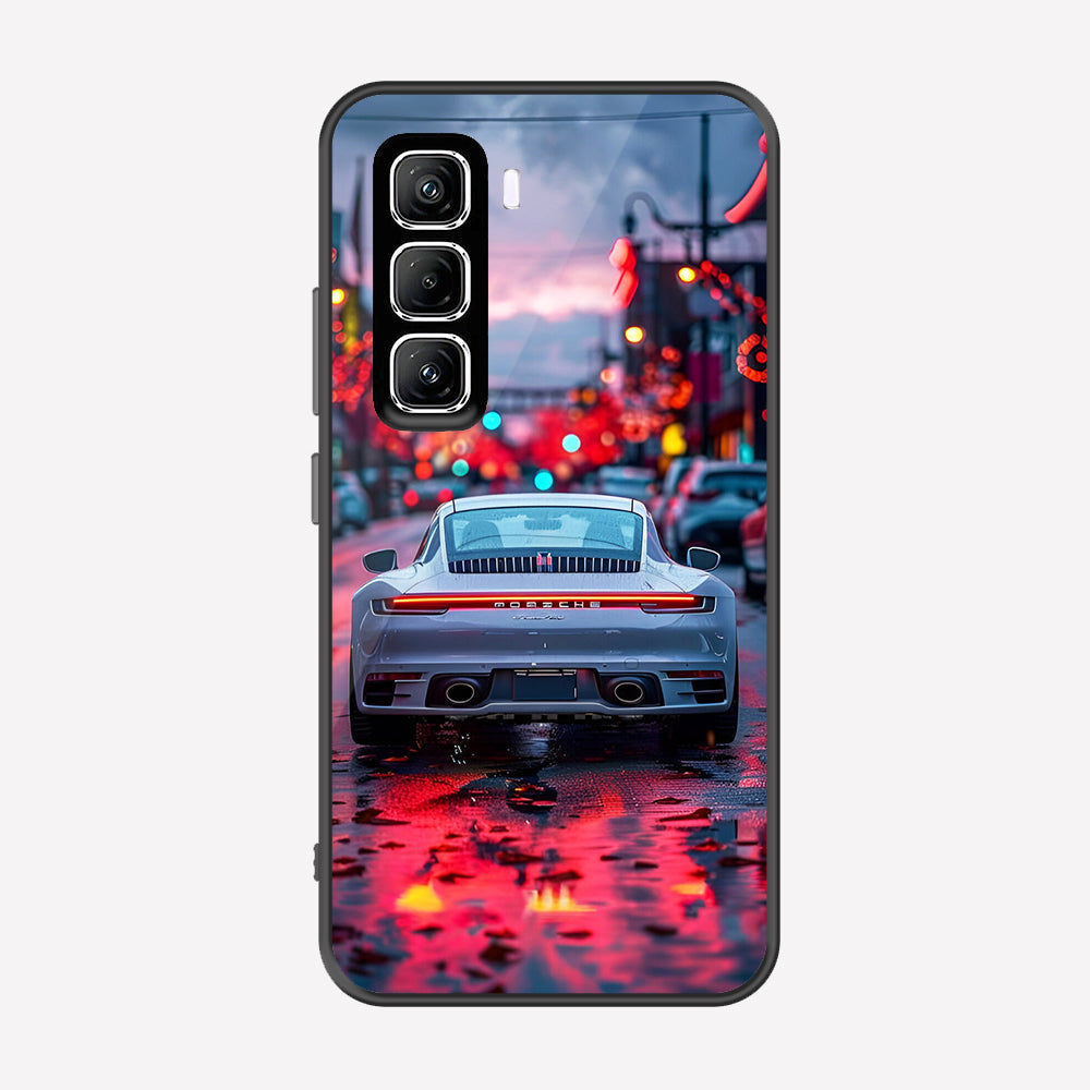 Infinix Hot 50 Pro Plus Cover - Car Series - Premium Printed Metal soft Bumper shock Proof Case