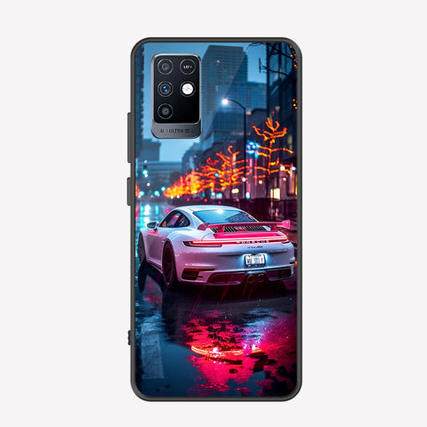 Infinix Note 10 Cover - Car Series - Premium Printed Metal soft Bumper shock Proof Case